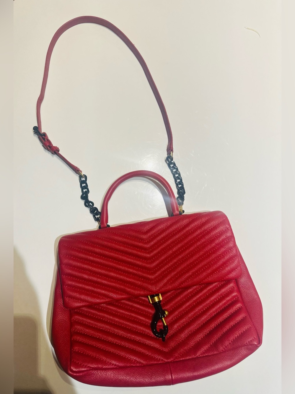 Rebecca Minkoff Red Quilted Top-Handle Satchel